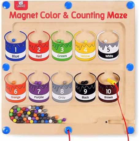 GAMENOTE Magnetic Color and Number Maze