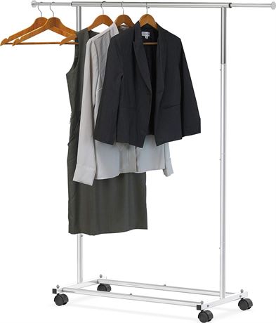 SimpleHouseware Standard Rod Clothing Garment Rack, Silver