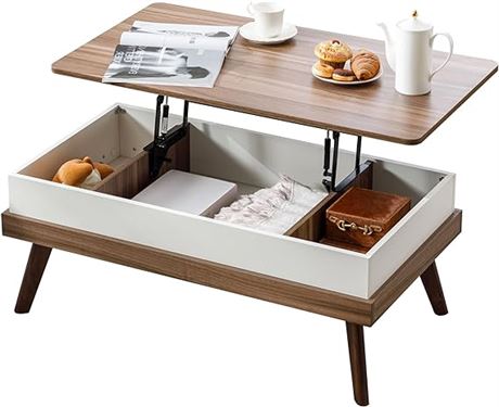 Forevich Lift Top Coffee Table Cabinet Fully Assembled with Hidden Storage