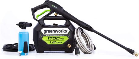 Greenworks 1700 PSI 1.2-Gallon-GPM 13 Amp Cold Water Electric Pressure Washer,