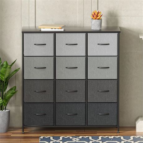 LLappuil 12 Drawers Dresser for Bedroom, Fabric Dresser Tall MISSING 4 CUBES