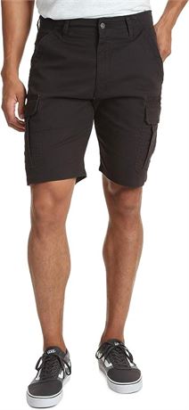 Size 38 Wrangler Men's Classic Relaxed Fit Stretch Cargo Short, Black