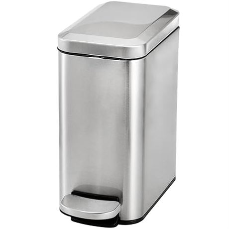 Hiceeden 1.3 Gallon Slim Step Trash Can with Lid, 5 Liter Stainless Steel