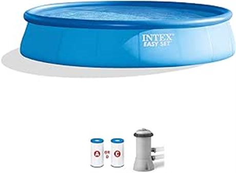 INTEX 28131EH Easy Set 12 Feet x 30 Inch Inflatable Puncture Resistant above Gro