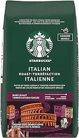 STARBUCKS Italian Roast Dark Roast Ground Coffee 340g Bag