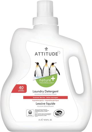 ATTITUDE Liquid Laundry Detergent, EWG Verified Laundry Soap, HE Compatible,