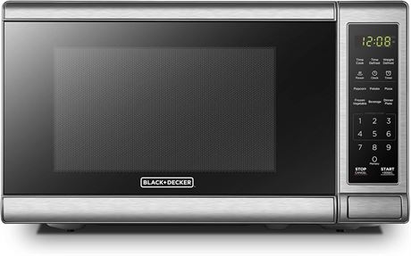 BLACK+DECKER 0.7 Cu.ft Digital Microwave Oven with Turntable Push-Button Door