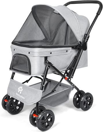 P03 Dog Stroller- Pets Stroller for Medium Dogs, Up to 50 LBS, with Storage Bask