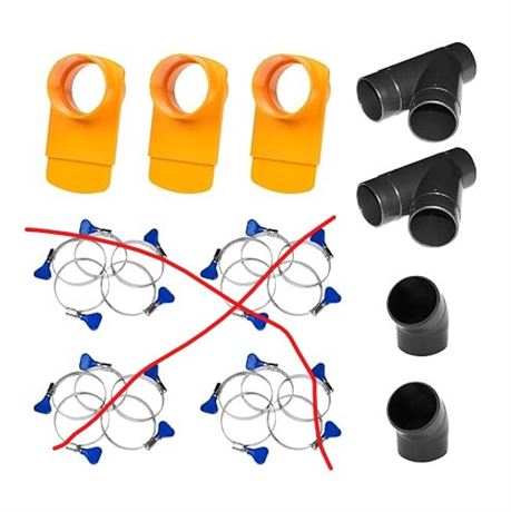 POWERTEC 2-1/2 Inch Dust Collection Fittings Kit with Connectors, Blast Gates