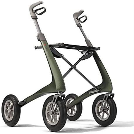 byACRE Carbon Overland All Terrain Carbon Rollator, Lightweight, Foldable, Green
