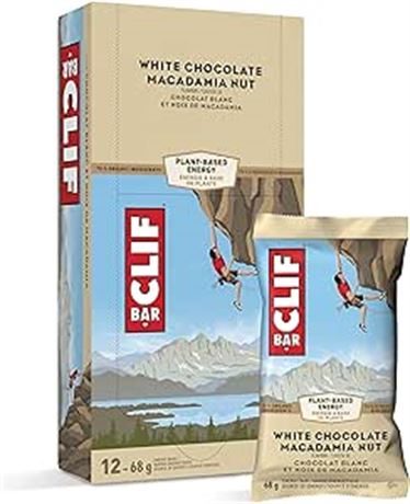 CLIF BAR - Energy Bars - White Chocolate Macadamia Flavour - 12 Count