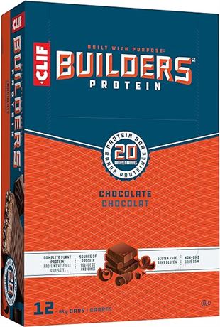 CLIF BUILDERS PROTEIN BARS Builder’s Protein Bar, Chocolate 12/68g