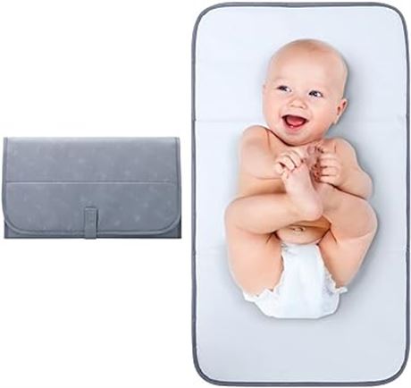 Grey Lekebaby Portable Changing Pad, Waterproof Baby Changing Mat, Foldable
