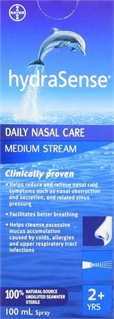 100ml hydraSense Medium Stream Nasal Spray, Daily Nasal Care, 100% Natural