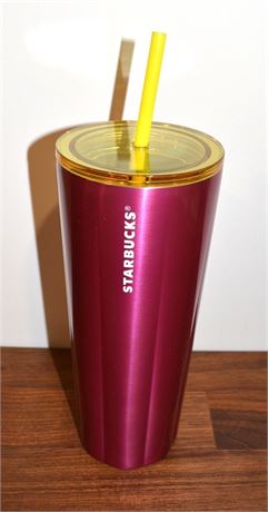 Starbucks 24 oz 710ml aluminum Beverage Cup with Straw
