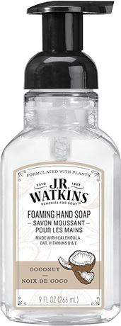 266ml J.R. Watkins Coconut Foaming Hand Soap For Bathroom or Kitchen, Scented,