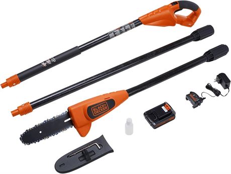 BLACK+DECKER 20V MAX Cordless Pole Saw, Tree Pruning Chainsaw with Battery