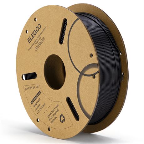 ELEGOO PLA Filament 1.75mm Black 1KG, 3D Printer Filament Dimensional Accuracy