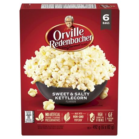 Orville Redenbacher Sweet & Salty Kettlecorn Microwave Popcorn (6 bags, 82g)