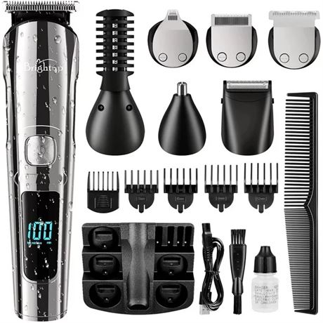 Brightup Beard Trimmer for Men 1 Grooming Kit, USB Rechargeable & LED Display