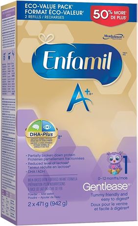 942.0 g Enfamil A+ Gentlease Infant Formula, Powder Refill