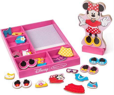 Melissa & Doug Disney Minnie Mouse Magnetic Dress-Up Wooden Doll Pretend Play