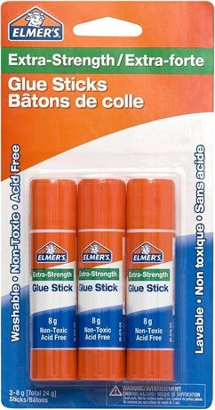 Elmer's 60509q Extra Strength Office Glue Stick, 8g (0.28 Oz.) Each, 3-pack