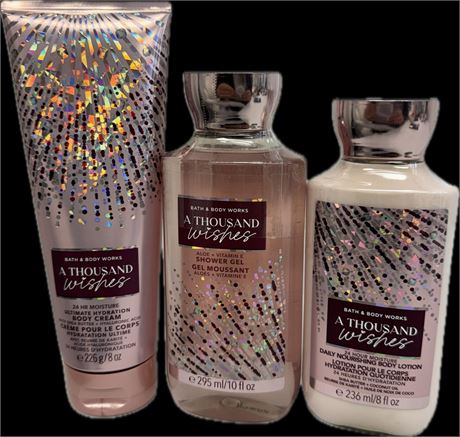 Bath and Body Works A Thousand Wishes Body Care Set. Shower Gel