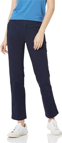 US 12  Essentials Women's Curvy Straight-Fit Stretch Twill Chino Pant, Navy