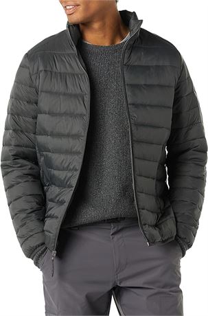 XS - Essentials Men's Lightweight Water-Resistant Packable Puffer Jacket