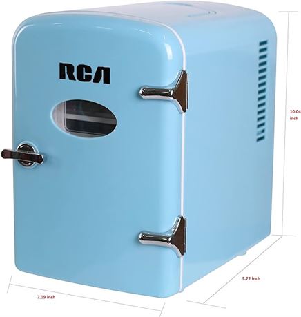 RCA RMIS129-BLUE Mini Retro 6 Can Beverage Refrigerator-Blue,0.14 cubic feet