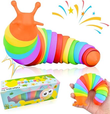 Cevioce Fidget Slug Toy, Sensory Slug Fidget Toy for Kids & Adults