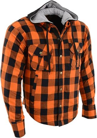 XL - Milwaukee Leather MPM1642 Men's Plaid Hooded Flannel Biker Shirt