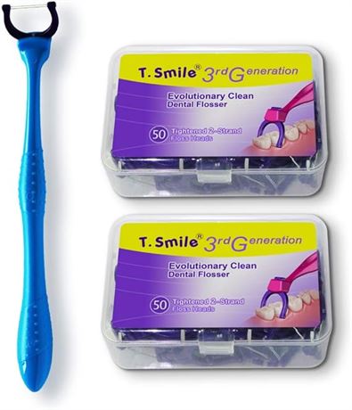 T.Smile Evolutionary Clean Dental Flossers, Kit of Long Handle(s)