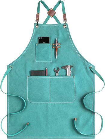 O/S CONTAIL Chef Apron for Men Women,Canvas Aprons with Pockets-Cross Back