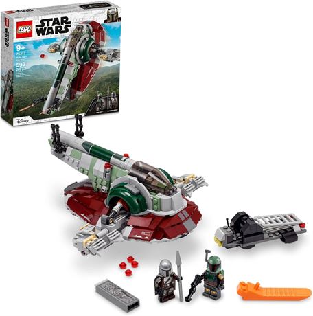 Lego Star Wars Boba Fett Starship 75312 Building Toy - Mandalorian Model Set Fea