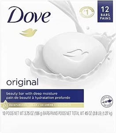106 g 12pcs Dove Original Beauty Bar with Deep Moisture for Healthy-Looking Skin