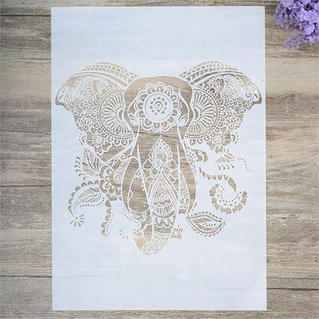 (A4 Size) DIY Decorative Elephant Stencil Template for Painting on Walls