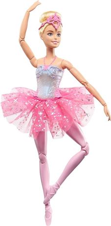 Barbie Dreamtopia Doll, Twinkle Lights Posable Ballerina with 5 Light-Up Shows,