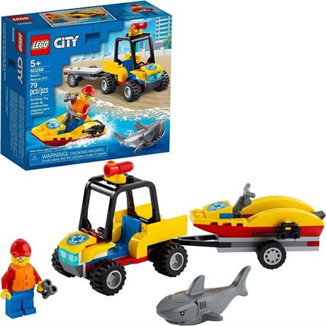 LEGO City Beach Rescue ATV 60286 Building Kit; Fun Cool Toy for Kids, New 2021 (