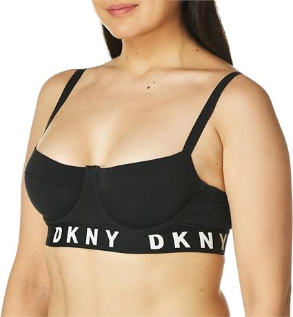 34A DKNY Women's Cozy Boyfriend Underwire Bra Top, Black/White