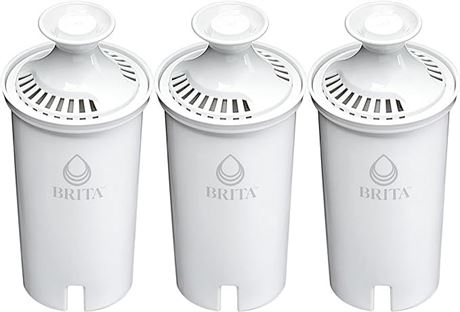 3 Count Brita Standard Water Filter, Standard Replacement Filters for Pitchers