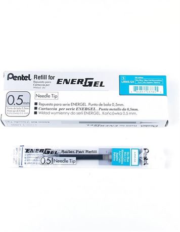 Refill for Pentel EnerGel (Bln75, Bln105, Bln115), 0.5mm, Sky Blue Ink, Box of 1