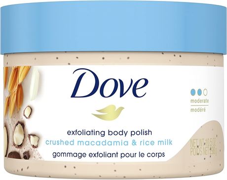 Dove Exfoliating Body Polish moderate exfoliant Macadamia & Rice Milk