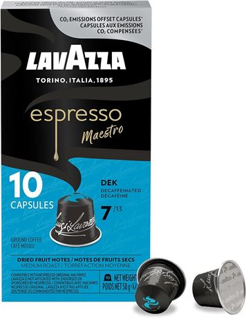 Lavazza Espresso Maestro DEK Medium Roast Coffee Capsules (10 pack)