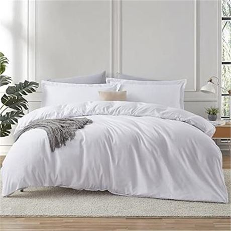 QUEEN 3pcs Comforter set  White