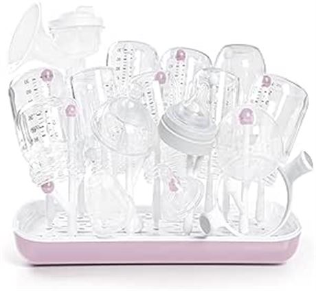 (Pink) Termichy Baby Bottle Drying Rack, Large Capacity