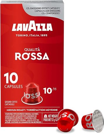 (100 pack) Lavazza Qualita Rossa Medium Roast Coffee Capsules Compatible