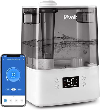 Levoit Humidifier for Bedroom, Cool Mist Humidifiers for Plants, 6L Top Fill