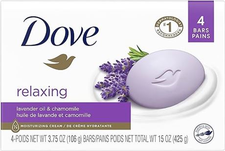 Dove Relaxing Beauty Bar gentle skin cleanser Lavender more moisturizing bar soa